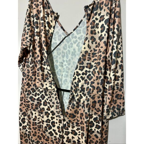 Jorge Perez Brown Tan Leapord pant suite / JumpSuit 1X - Picture 4 of 6